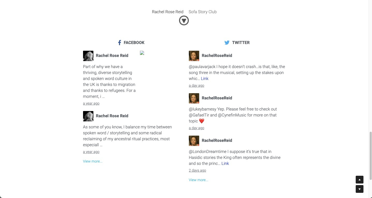 Showing the social feed section on a website built on Strikingly Showing the social feed section on a website built on Strikingly
